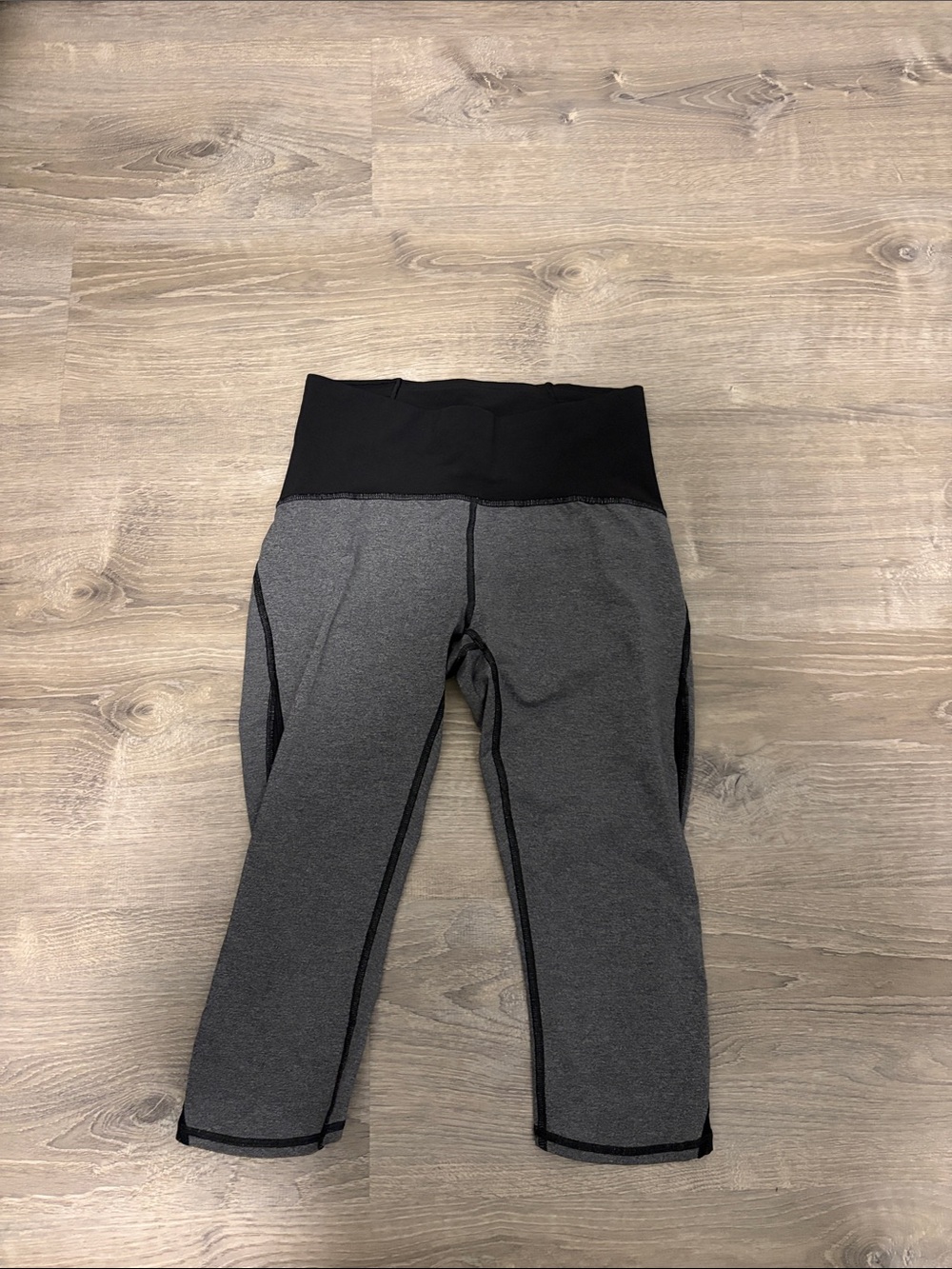 lululemon athletica Gray and Black Capri Leggings
